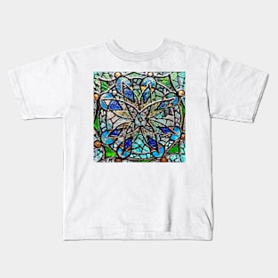 Stained Glass Mandala 40-31 by Julie Ann Stricklin Kids T-Shirt